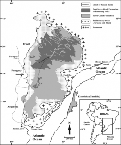 Figura 5 – Província Paraná/Etendeka (LIP): destaque para a Formação Serra Geral (território brasileiro).