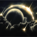 Figura 7 – O Grande Bombardeamento: chuva de meteoritos durante o fanerozóico, responsável pela remodelação da superfície dos corpos do Sistema Solar, especialmente do sistema Terra-Lua.